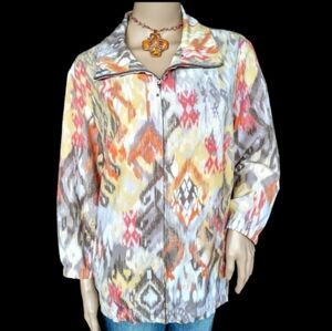 Zenergy By Chico's Jacket With Zip Front Closure Size 16